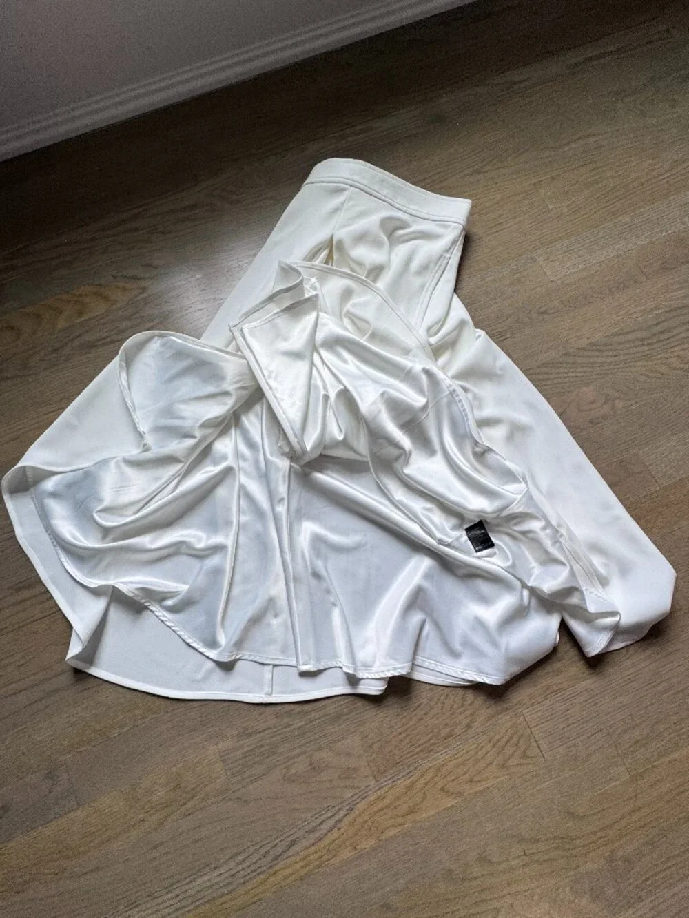Jay Godfrey Ivory/Light White A-Line High-Waisted Maxi Skirt, Fully Lined - Picture 10 of 12